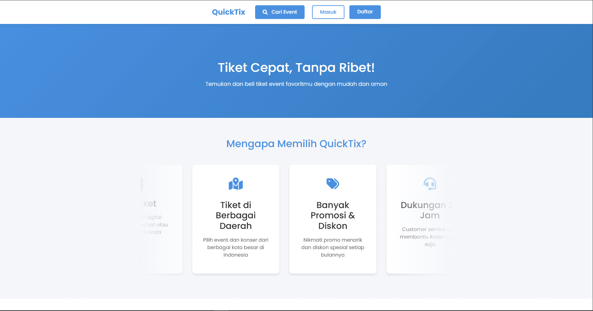 QuickTix – Modern Ticketing Platform – E-Commerce